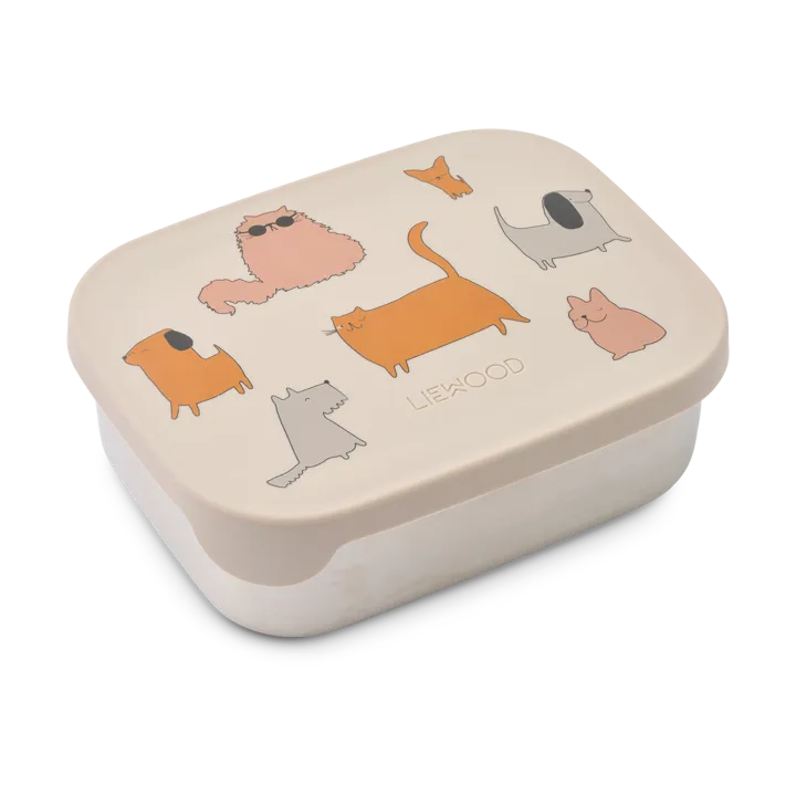 Arthur lunchtrommel 13,5x17 cm - Cats and Dogs-Sandy - Liewood