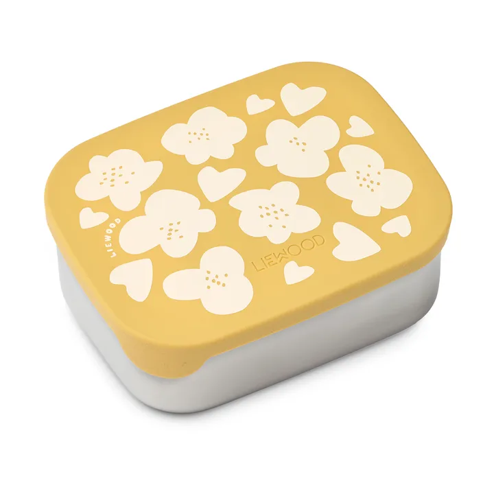 Arthur lunchtrommel 13,5x17 cm - Flower-lemon yellow - Liewood