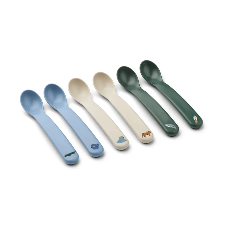 Auste lepel 6-pack - Beach Blue Mix - Liewood