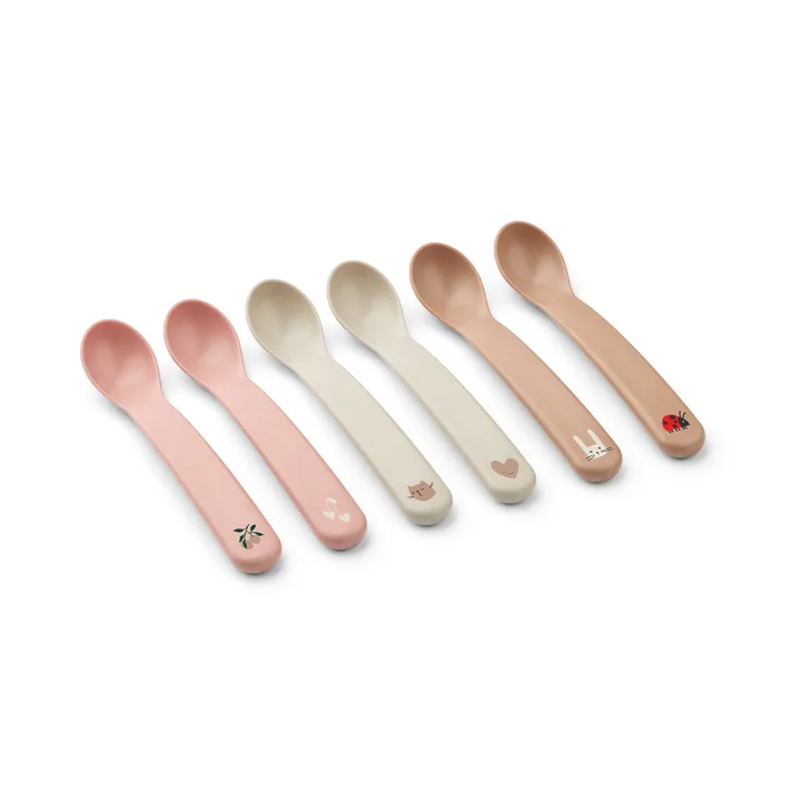 Auste lepel 6-pack - Rose Blush Mix - Liewood