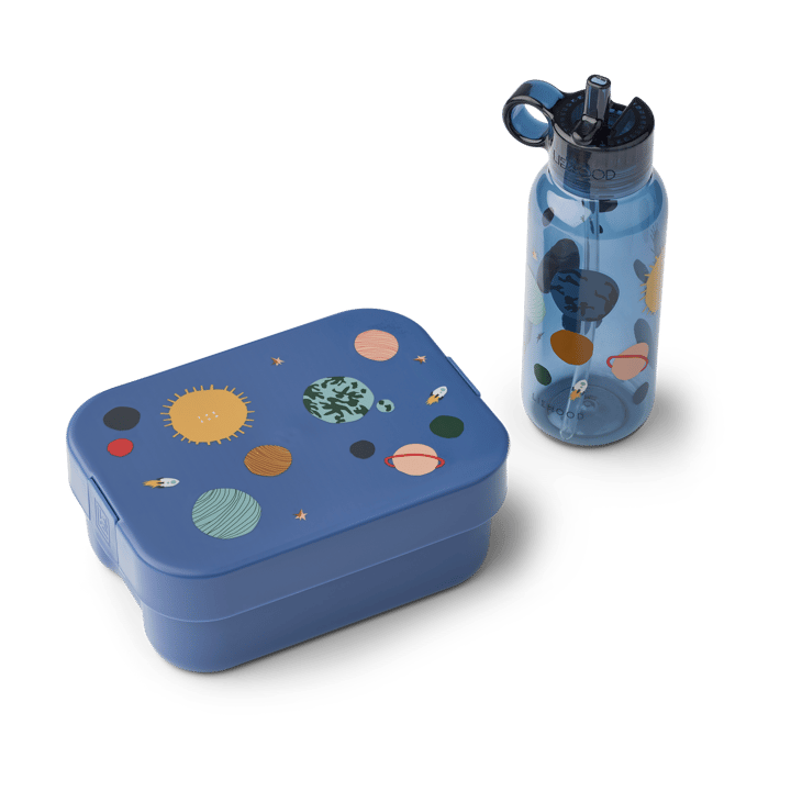 Chelsey bedrukte lunchbox set 2 delen - Universe-Classic navy - Liewood