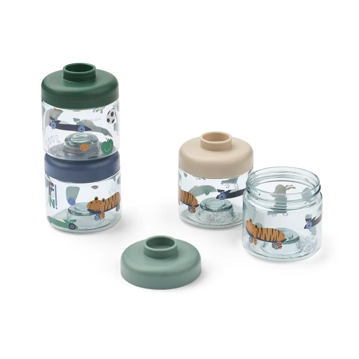 Dominique babyvoedingspotjes 100 ml 4-pack - Fun-beach blue - Liewood