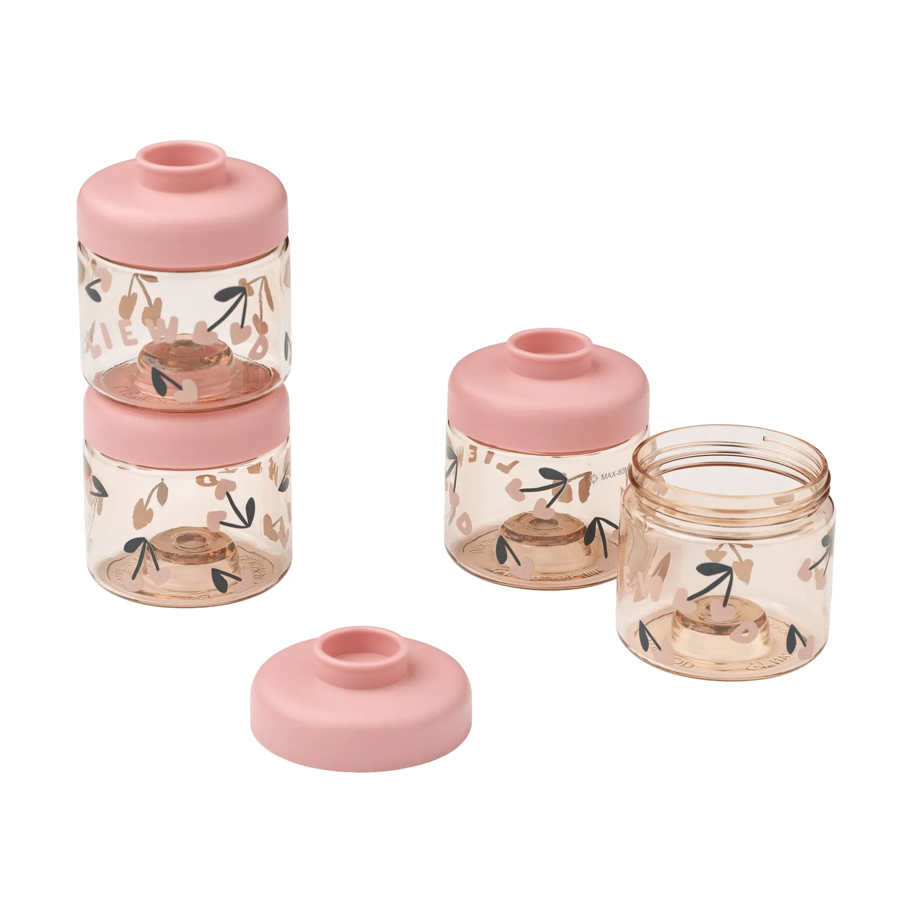 Dominique babyvoedingspotjes 100 ml 4-pack, Kersenhart-roze Liewood