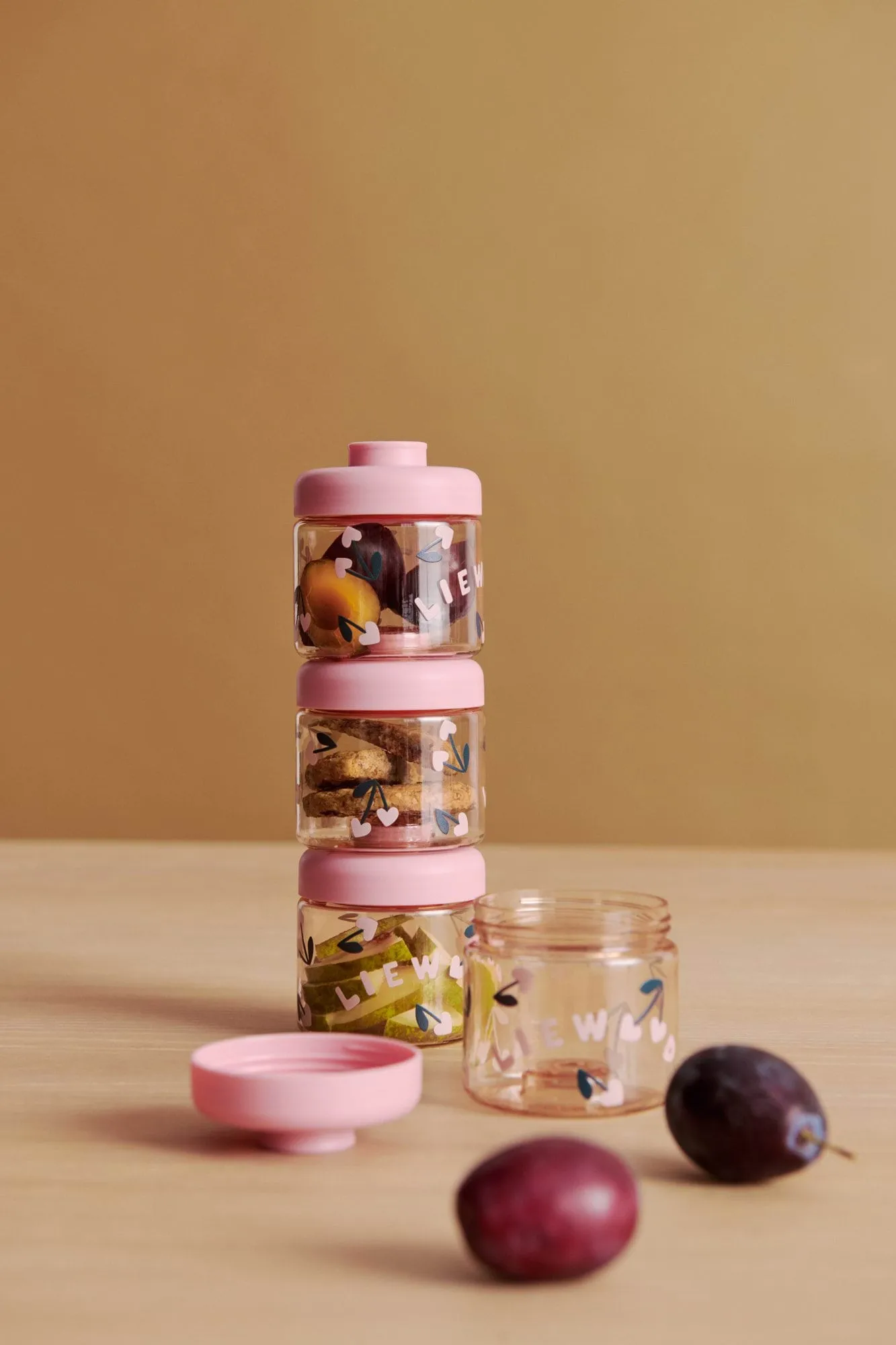 Dominique babyvoedingspotjes 100 ml 4-pack, Kersenhart-roze Liewood