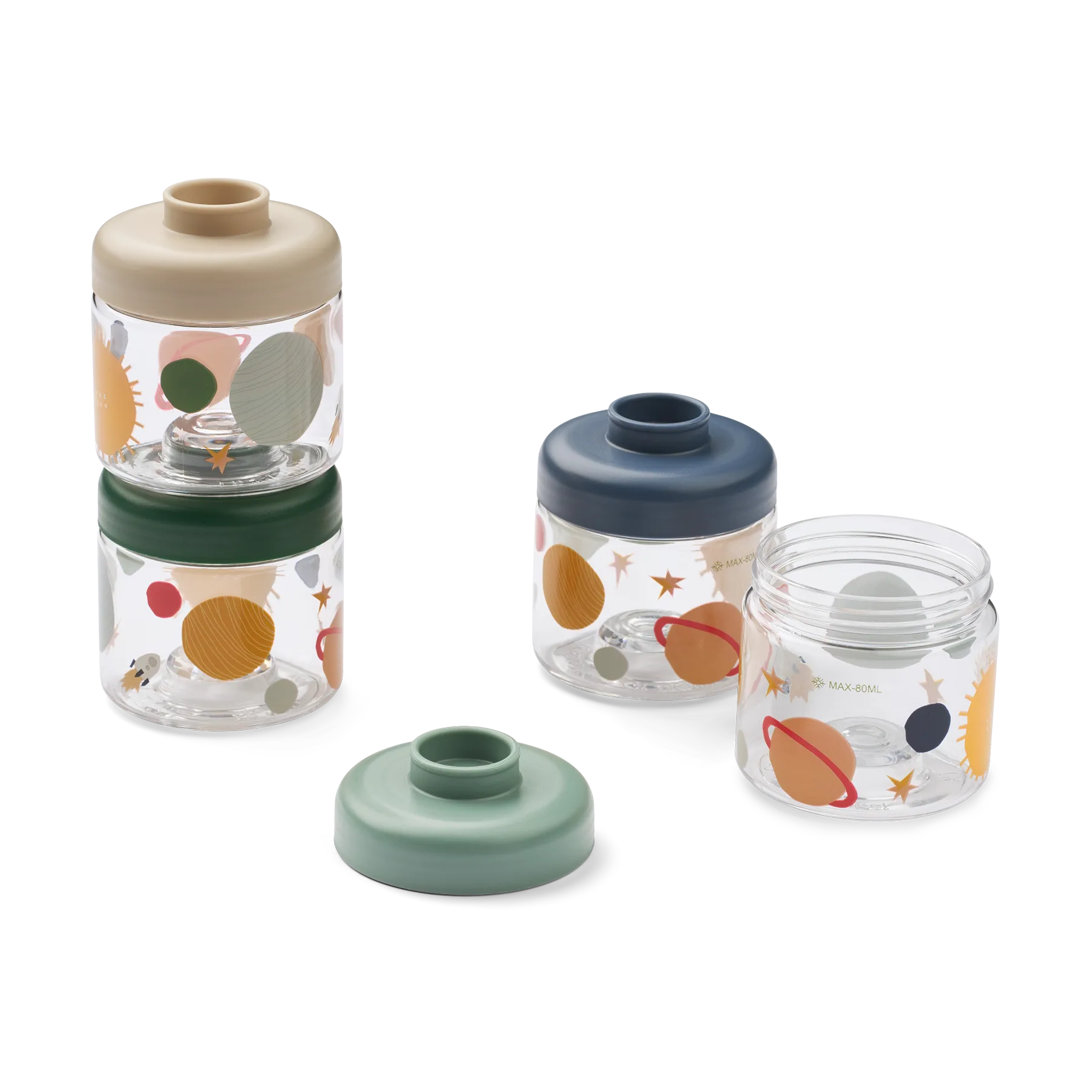 Dominique babyvoedingspotjes 100 ml 4-pack, Universe-Classic navy Liewood