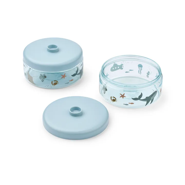 Dominique babyvoedselpotjes 500 ml 2-pack - Sea creature-sandy - Liewood