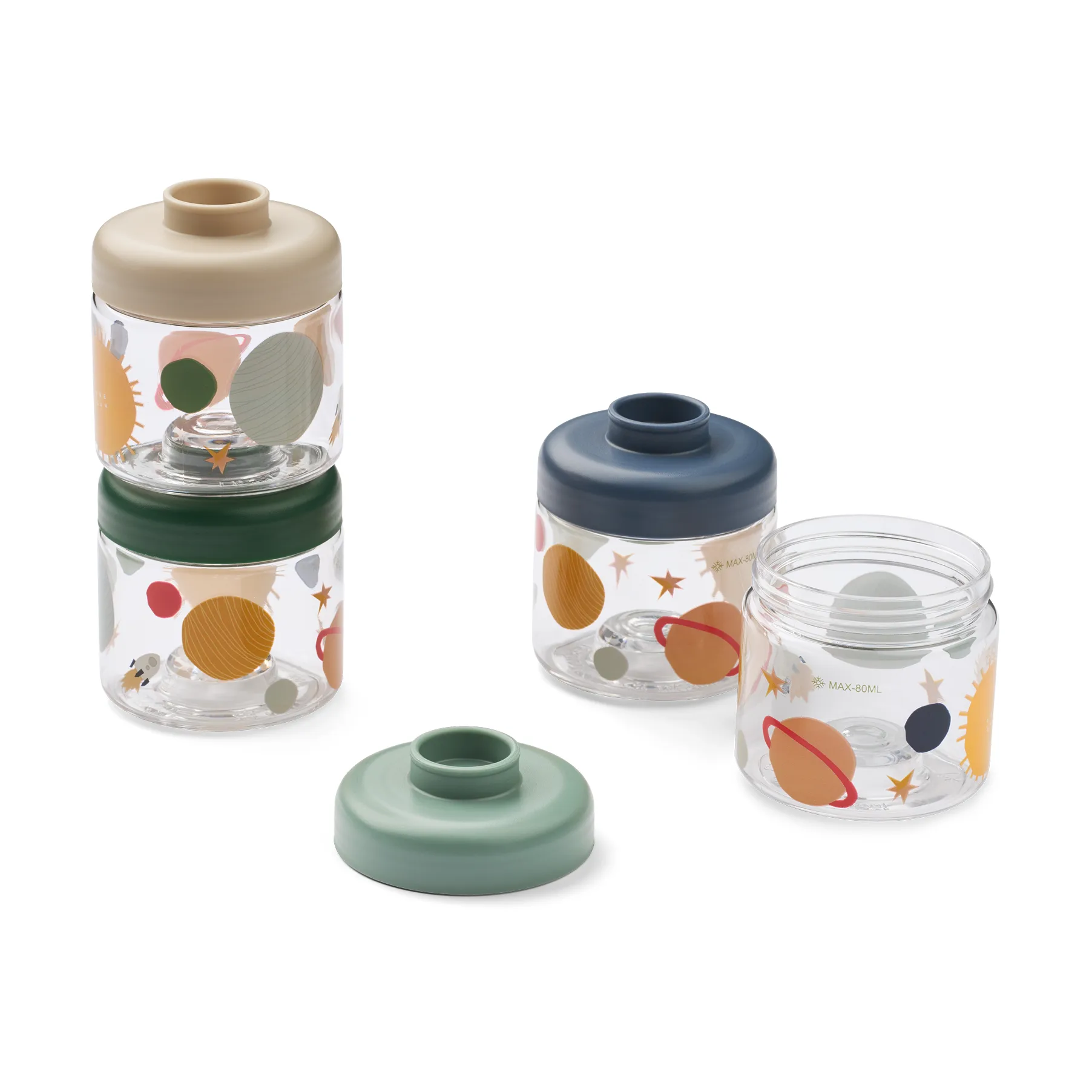 Dominique kindervoedselpotjes 100 ml 4-pack, Universe-Classic navy Liewood