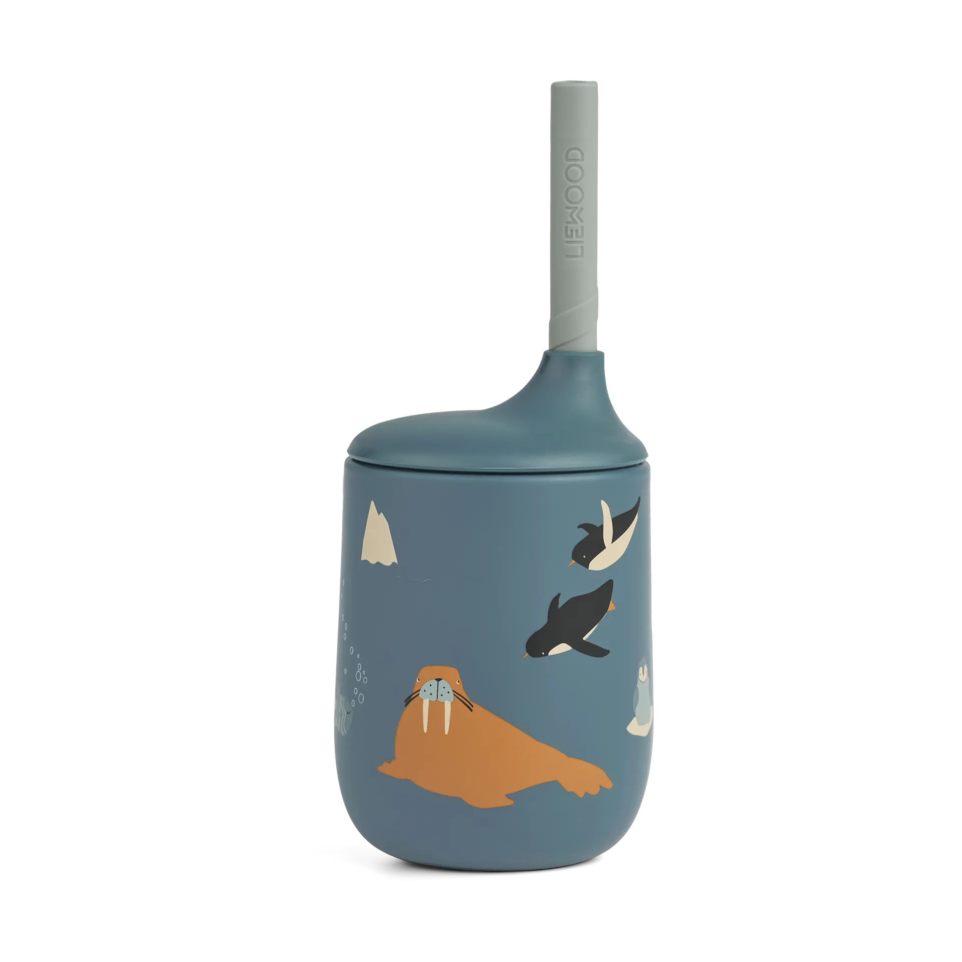 Ellis printed sippy cup tuitbeker met rietje 23 cl, Arctic Sea-Ocean view Liewood