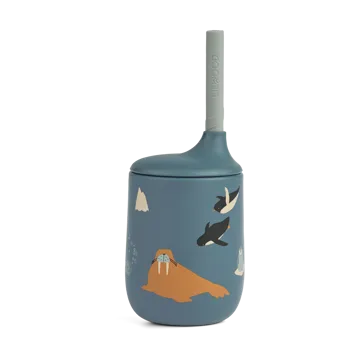 Ellis printed sippy cup tuitbeker met rietje 23 cl - Arctic Sea-Ocean view - Liewood