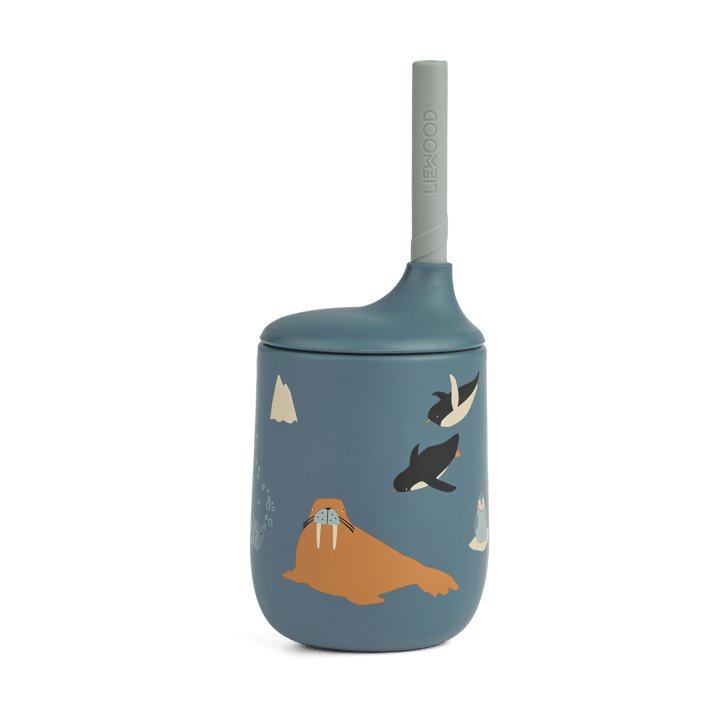 Ellis printed sippy cup tuitbeker met rietje 23 cl - Arctic Sea-Ocean view - Liewood