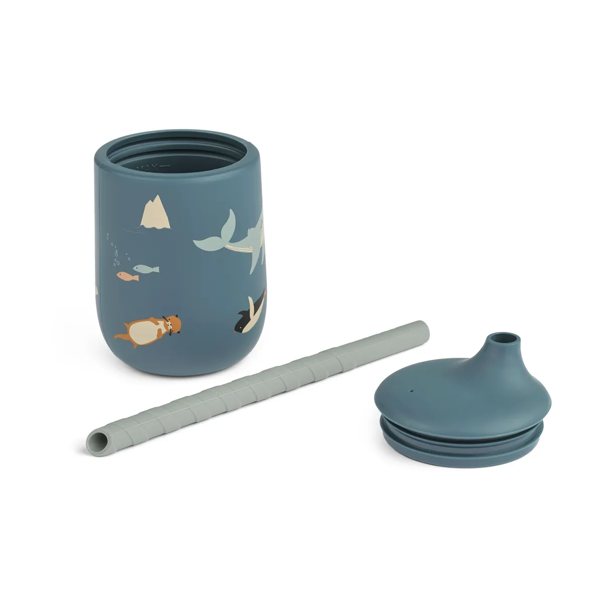Ellis printed sippy cup tuitbeker met rietje 23 cl, Arctic Sea-Ocean view Liewood