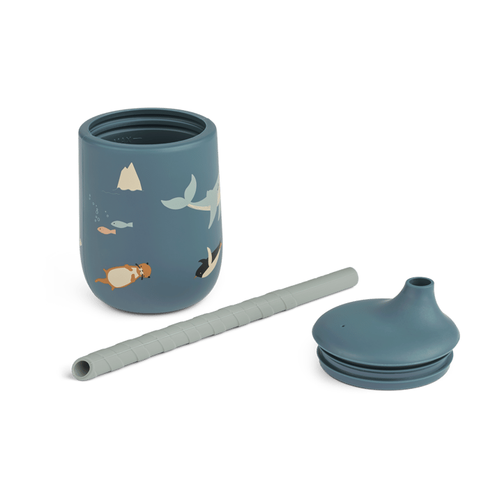 Ellis printed sippy cup tuitbeker met rietje 23 cl, Arctic Sea-Ocean view Liewood