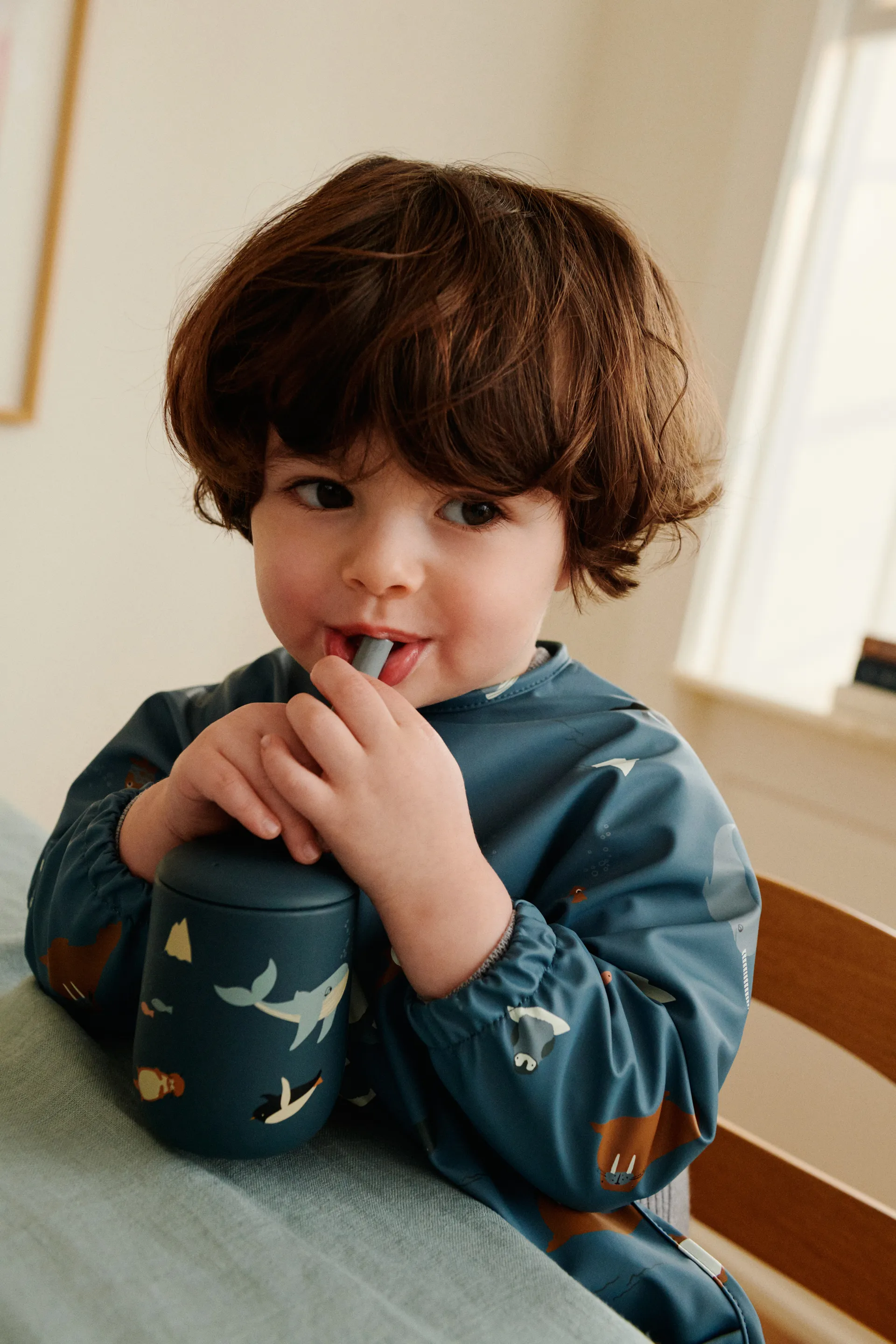 Ellis printed sippy cup tuitbeker met rietje 23 cl, Arctic Sea-Ocean view Liewood