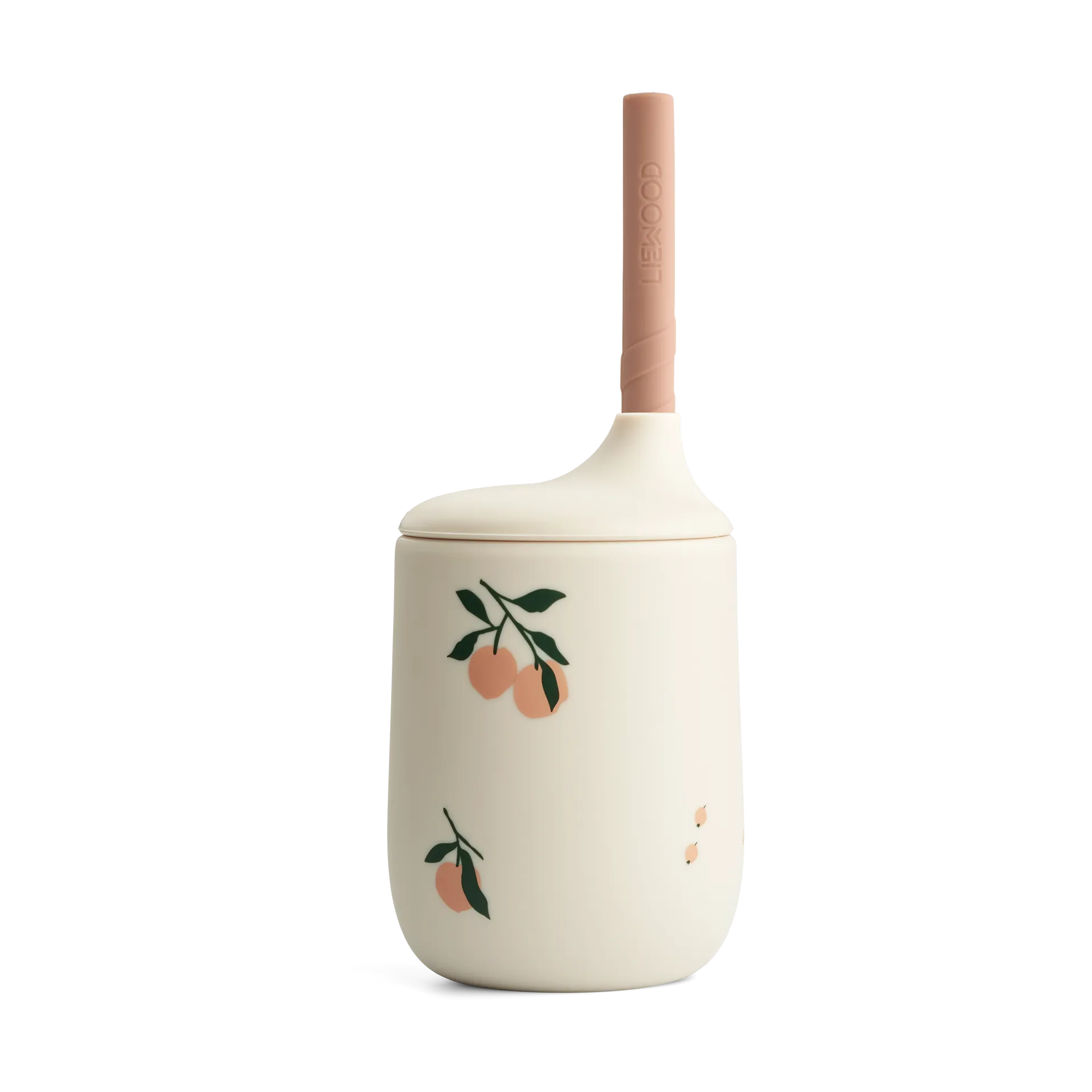 Ellis printed sippy cup tuitbeker met rietje 23 cl, Peach-Sea shell mix Liewood
