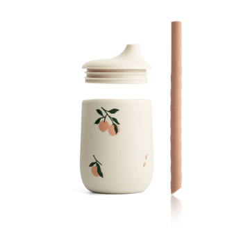 Ellis printed sippy cup tuitbeker met rietje 23 cl - Peach-Sea shell mix - Liewood