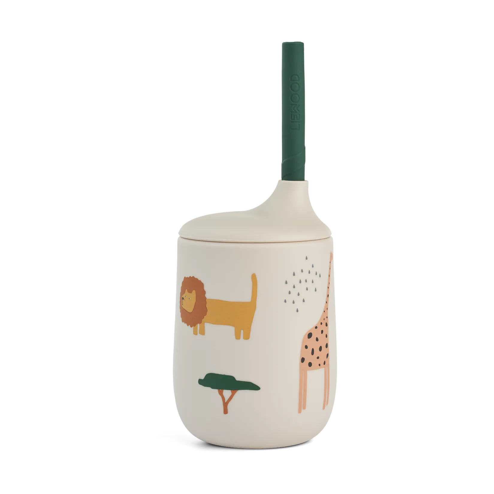 Ellis printed sippy cup tuitbeker met rietje 23 cl, Safari sandy mix Liewood