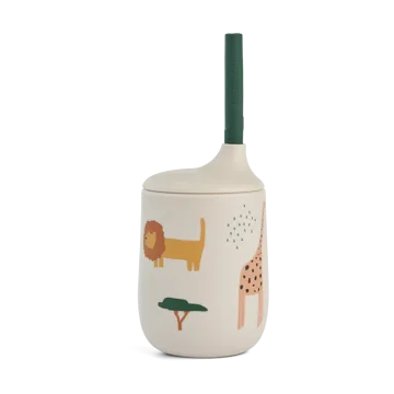 Ellis printed sippy cup tuitbeker met rietje 23 cl - Safari sandy mix - Liewood