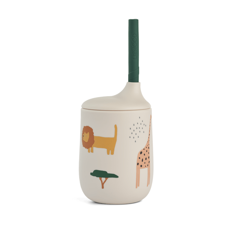 Ellis printed sippy cup tuitbeker met rietje 23 cl - Safari sandy mix - Liewood