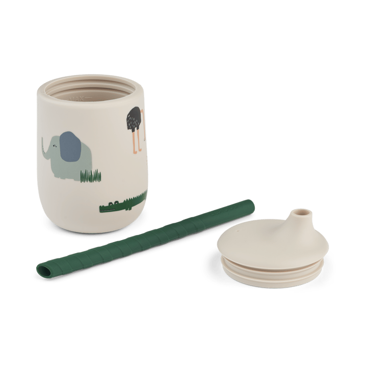 Ellis printed sippy cup tuitbeker met rietje 23 cl, Safari sandy mix Liewood