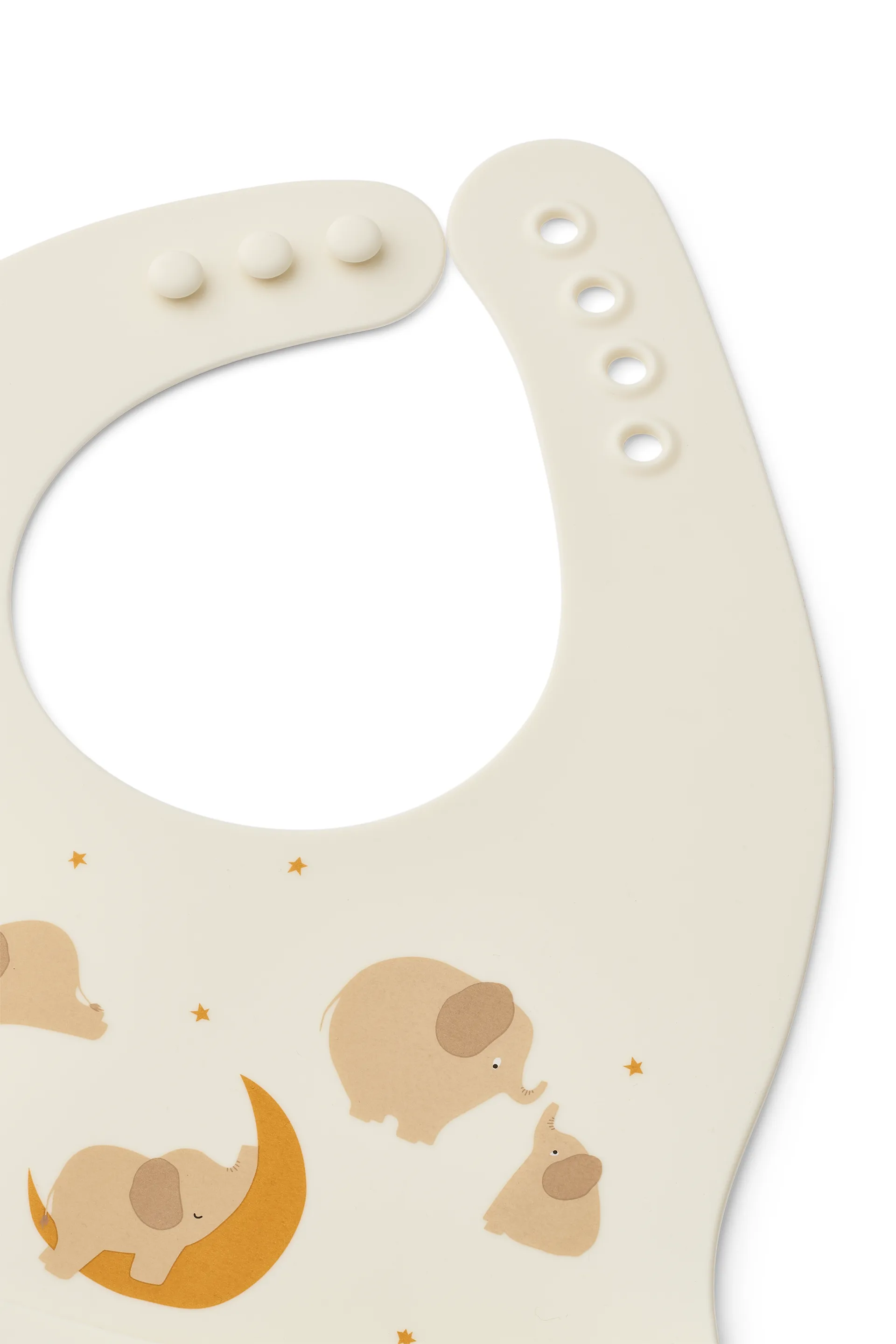 Ember bedrukt slabbetje 2-delig, Elephant-Creme de la creme Liewood