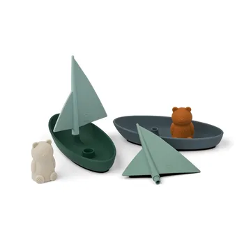 Ensley badspeelgoed bootjes 2-delig - Whale blue multi mix - Liewood