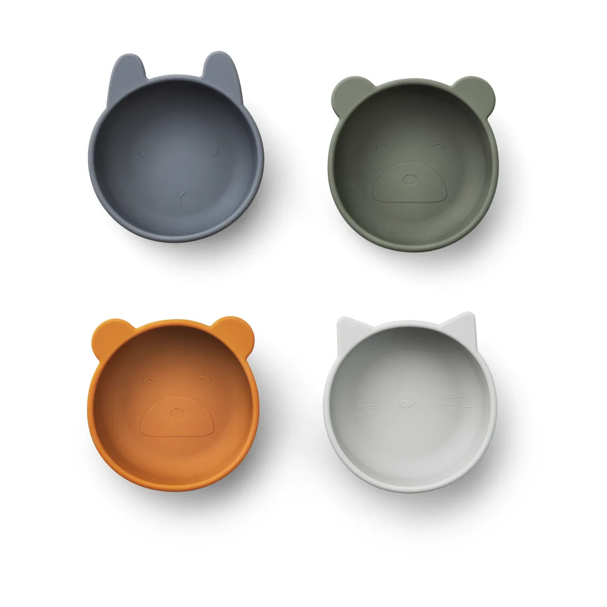 Liewood Iggy siliconen schaaltje 4-delig Blue mix | Scandinavisch Interieur | Ontbijtkommen | Blauw