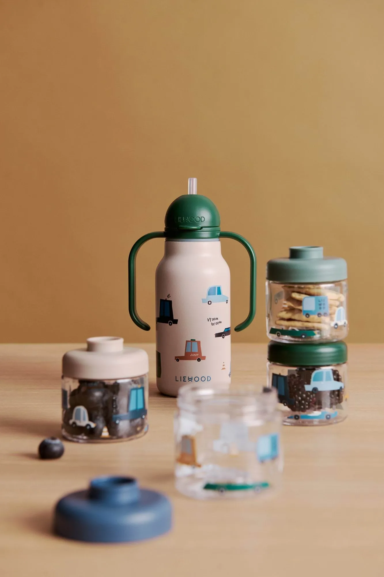 Kimmie waterfles 25 cl, Auto’s-zand Liewood