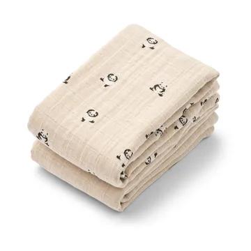 Lewis mousseline doek 2-pack 65x65 cm - Mini panda-sandy mix - Liewood