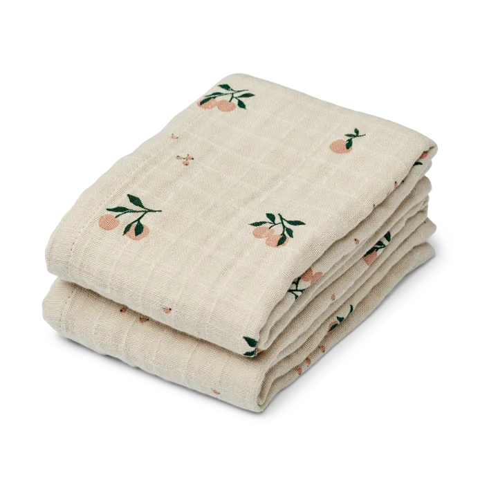 Lewis mousseline doek 2-pack 65x65 cm - Peach-Sea shell mix - Liewood