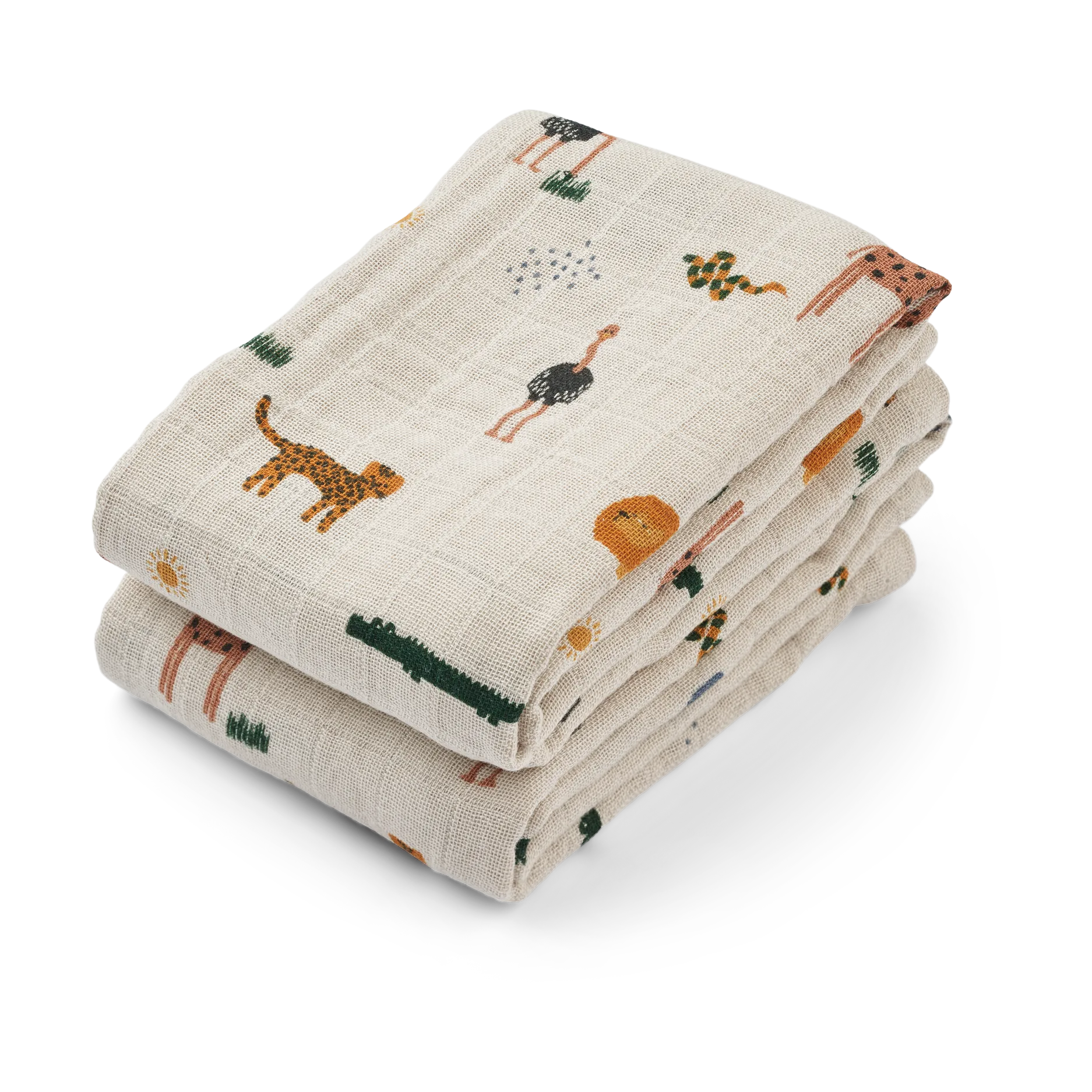 Lewis mousseline doek 2-pack 65x65 cm, Safari sandy mix Liewood