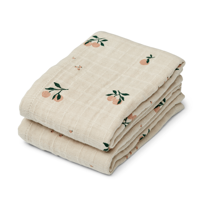 Lewis Mousselinedeken 2-pack 65x65 cm - Peach-Sea shell mix - Liewood
