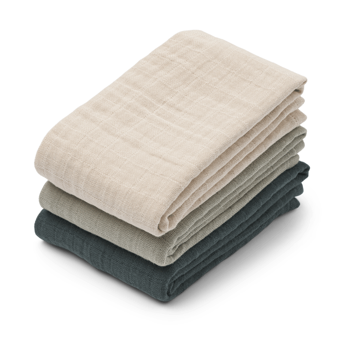 Lewis muslin hydrofiele doek 3-delig 65x65 cm - Dove blue mix - Liewood