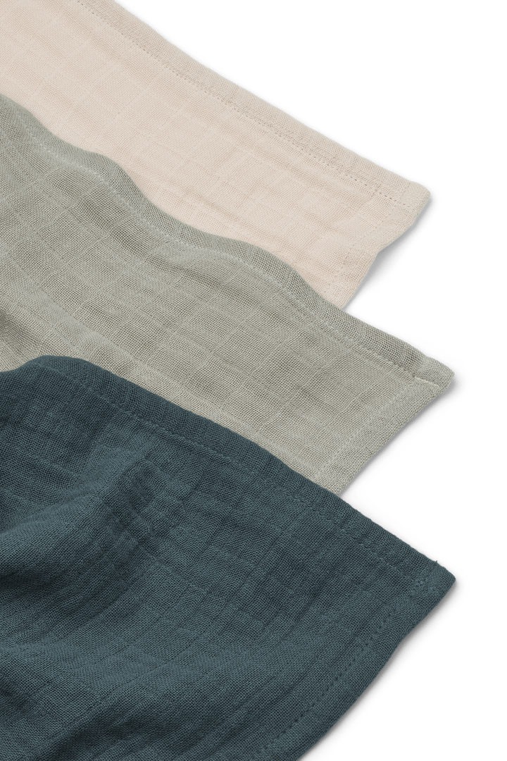 Lewis muslin hydrofiele doek 3-delig 65x65 cm, Dove blue mix Liewood