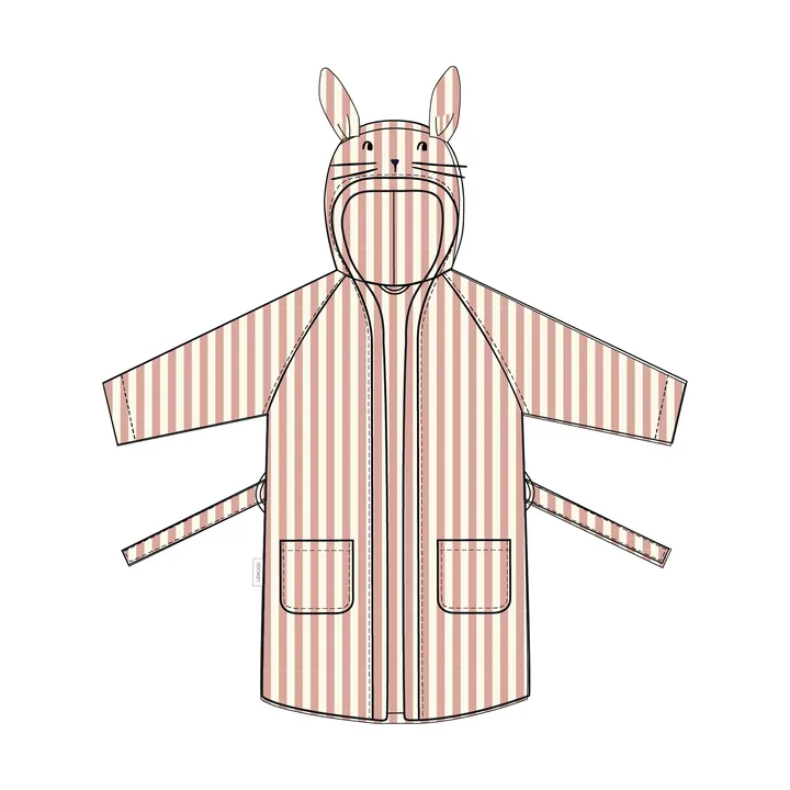 Lily badjas coral blush crème-de-la-crème streep - 5-6 jaar - Liewood