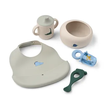 Mileah baby eetset - Dino Roar/Dove blue - Liewood