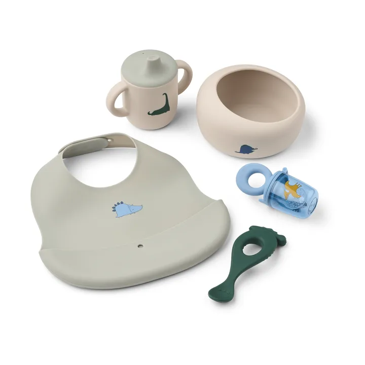 Mileah baby eetset - Dino Roar/Dove blue - Liewood