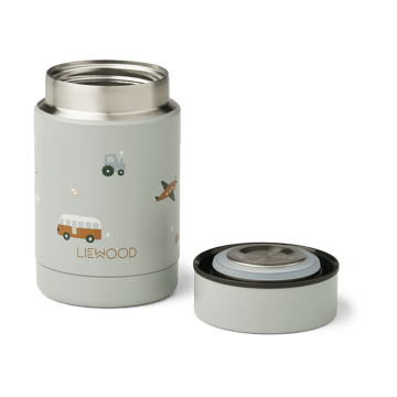 Nadja thermobak 0,25 L - Vehicles-dove blue mix - Liewood