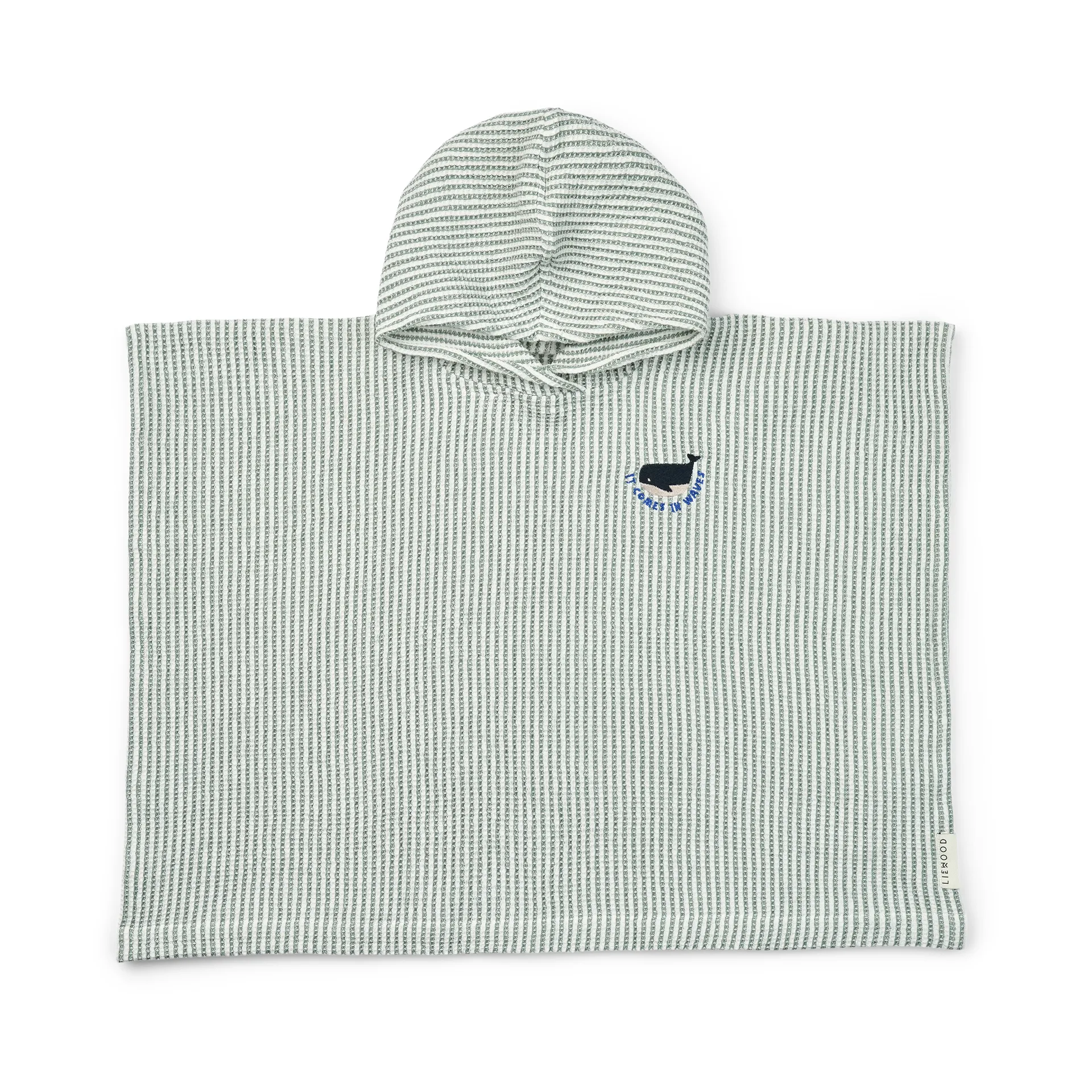 Paco badponcho peppermint crème-de-la-crème streep, 1-2 jaar Liewood