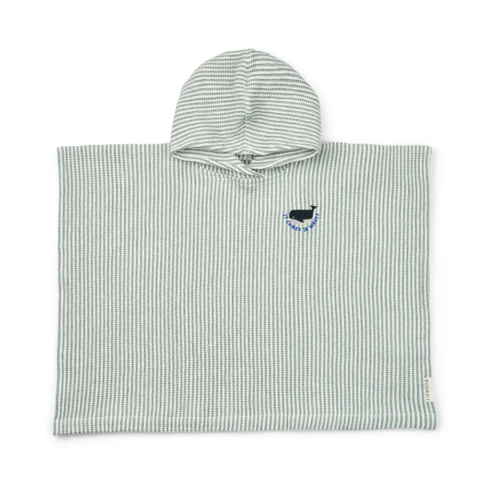 Paco badponcho peppermint crème-de-la-crème streep - 5-6 jaar - Liewood