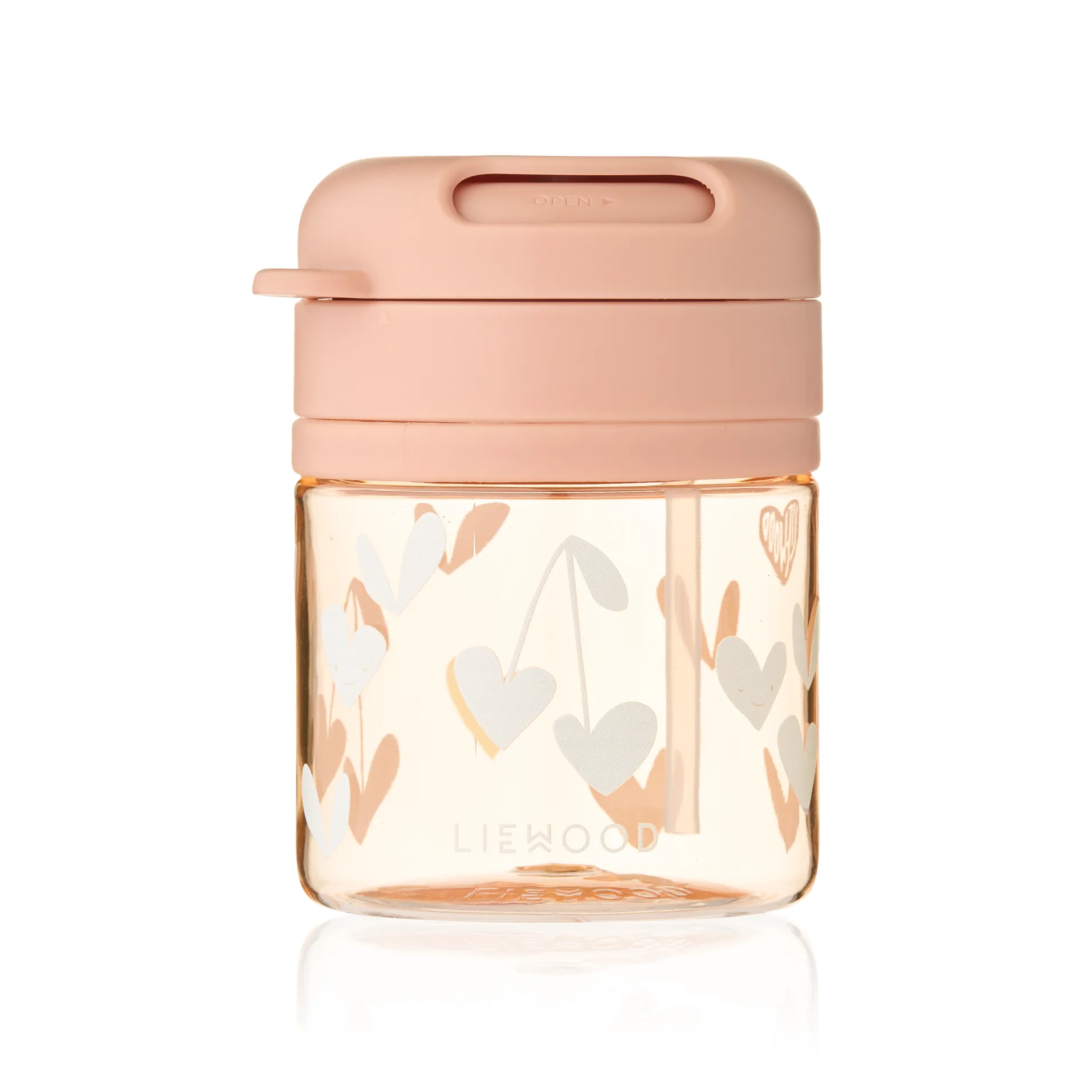 Pavia beker met rietje 28 cl, Sweethearts-pale tuscany Liewood