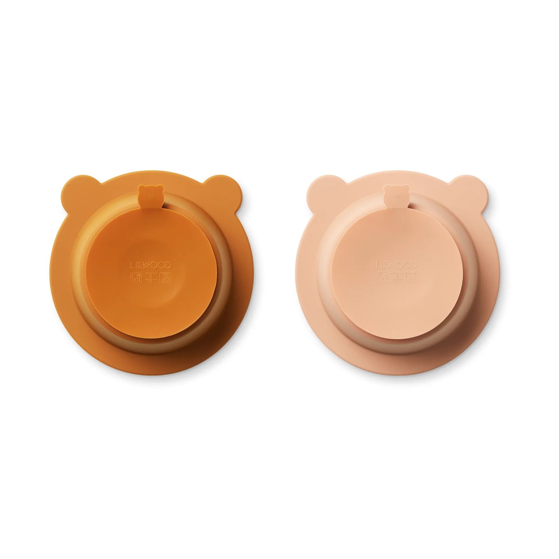 Peony bord met zuignap Ø16 cm 2-delig, Mustard-tuscany rose mix Liewood