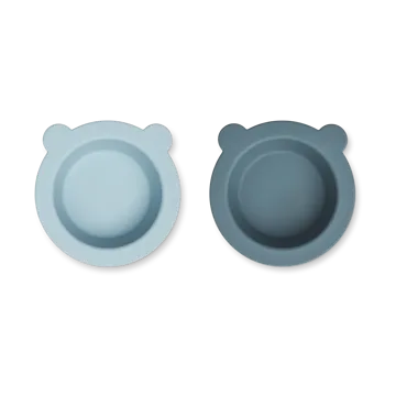 Peony bord met zuignap Ø16 cm 2-delig - Sea blue-Whale blue - Liewood