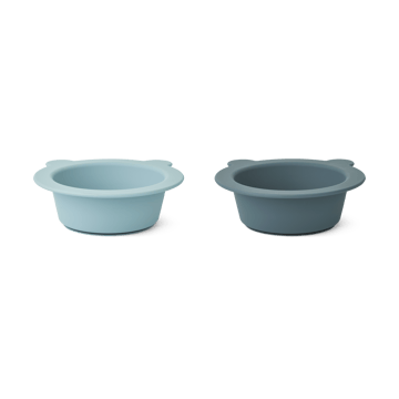 Peony bord met zuignap Ø16 cm 2-delig - Sea blue-Whale blue - Liewood