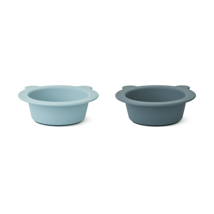 Peony bord met zuignap Ø16 cm 2-delig, Sea blue-Whale blue Liewood