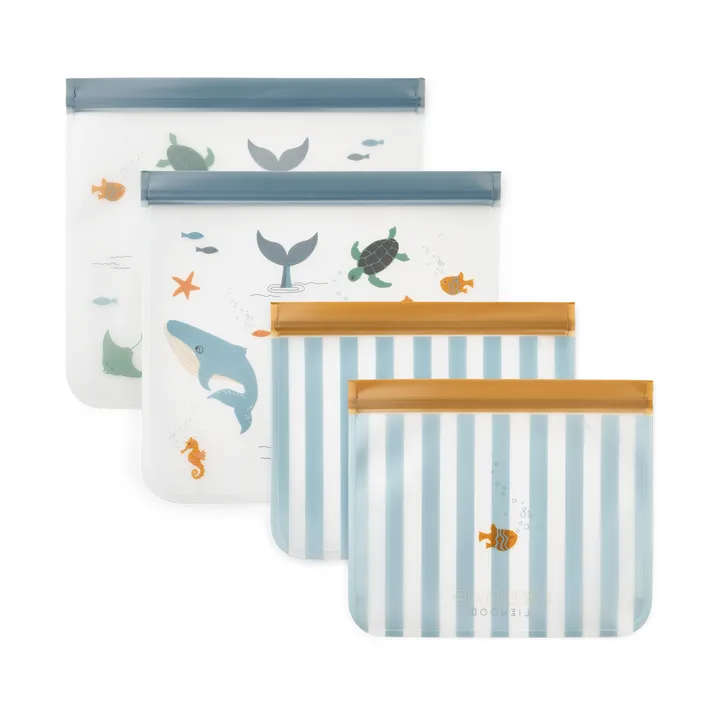 Rebus herbruikbare zakjes 4-delig - Sea creature-sandy - Liewood