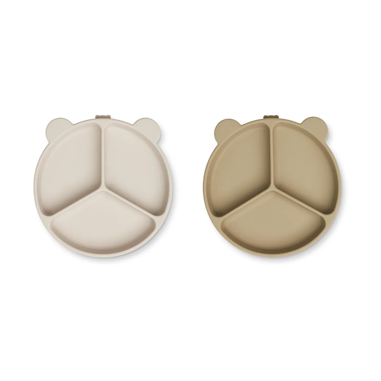 Liewood Stacy vakjesbord 2-pack Sandy-Oat | Scandinavisch Interieur | Dinerborden | Beige