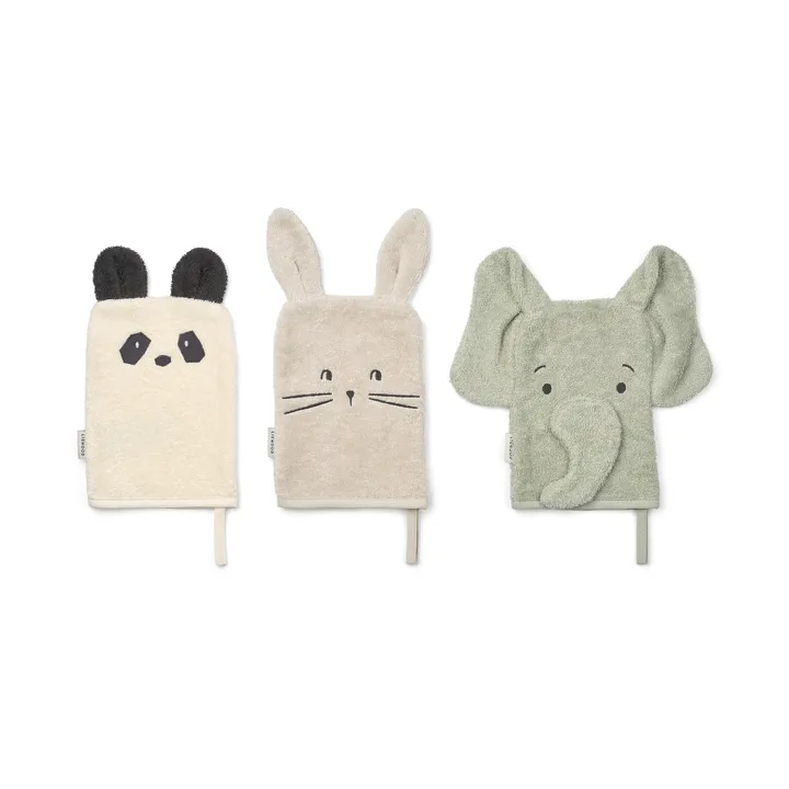 Sylvester washandje 3-delig - Dove blue mix - Liewood