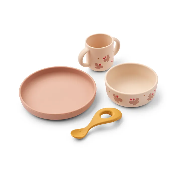 Vivi printed servies set 4-delig - Butterfly-apple blossom - Liewood