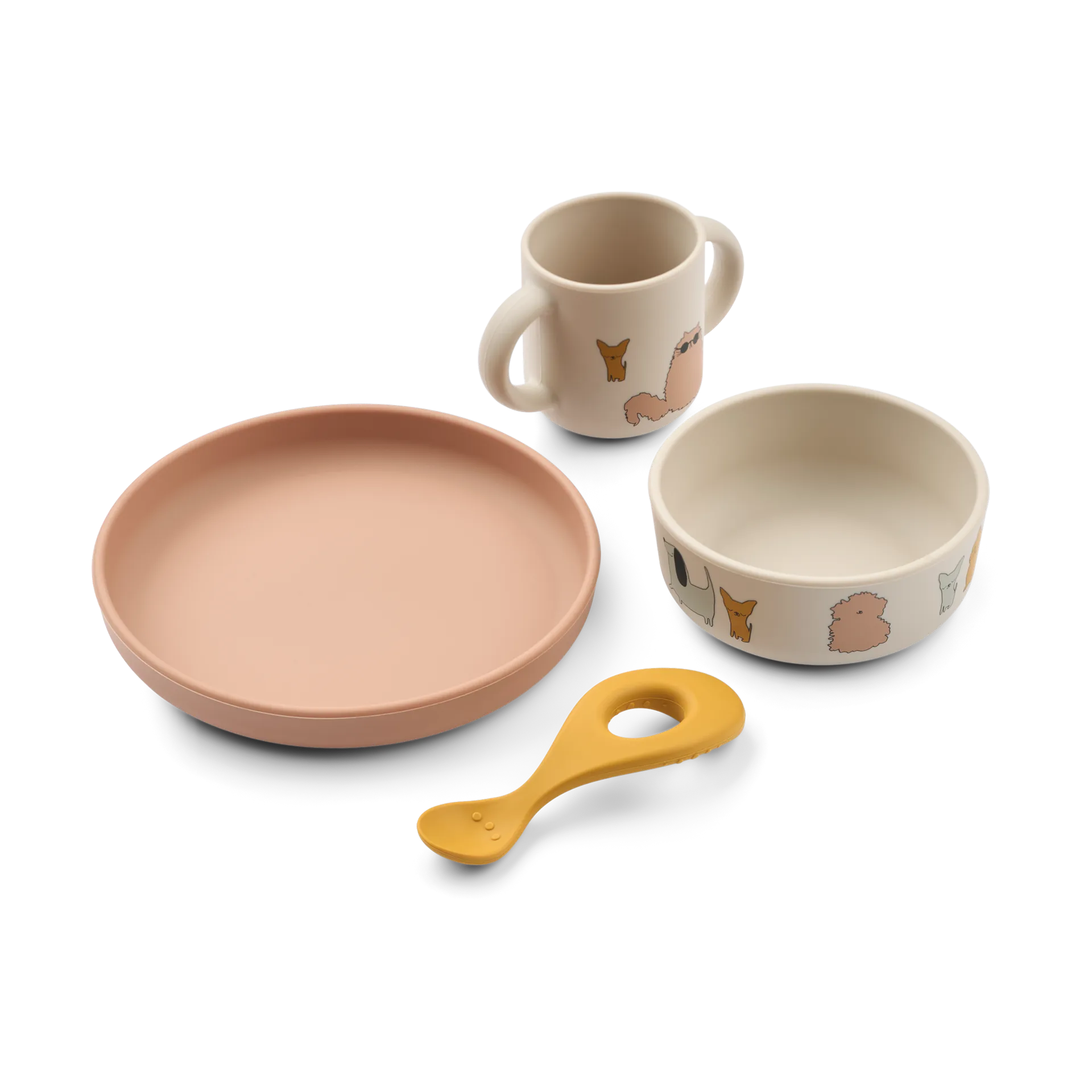 Vivi printed servies set 4-delig, Cats and Dogs-Sandy Liewood