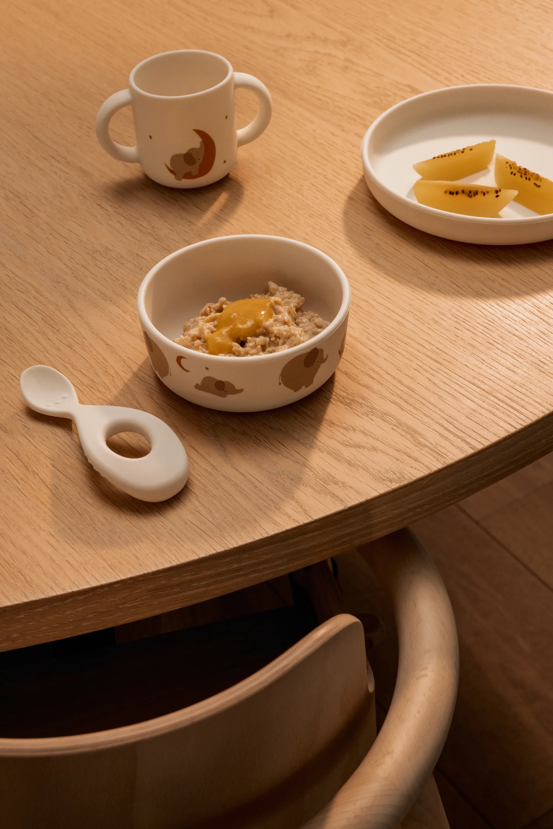 Vivi printed servies set 4-delig, Elephant-Creme de la creme Liewood